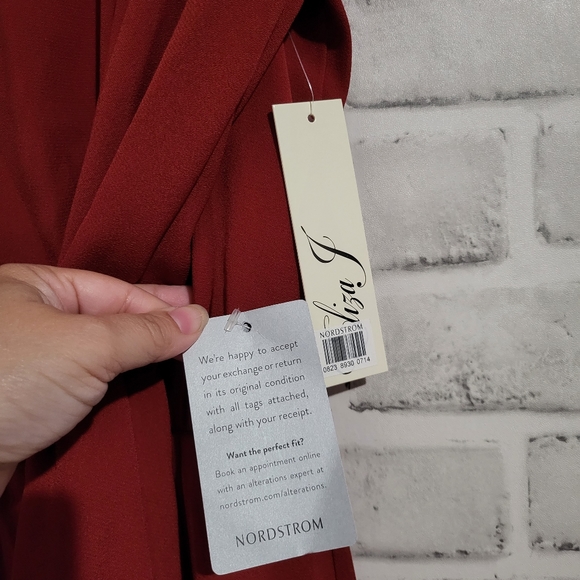 NEW Eliza J Balloon Sleeve Wide Leg Jumpsuit Red size 6 - Picture 10 of 10